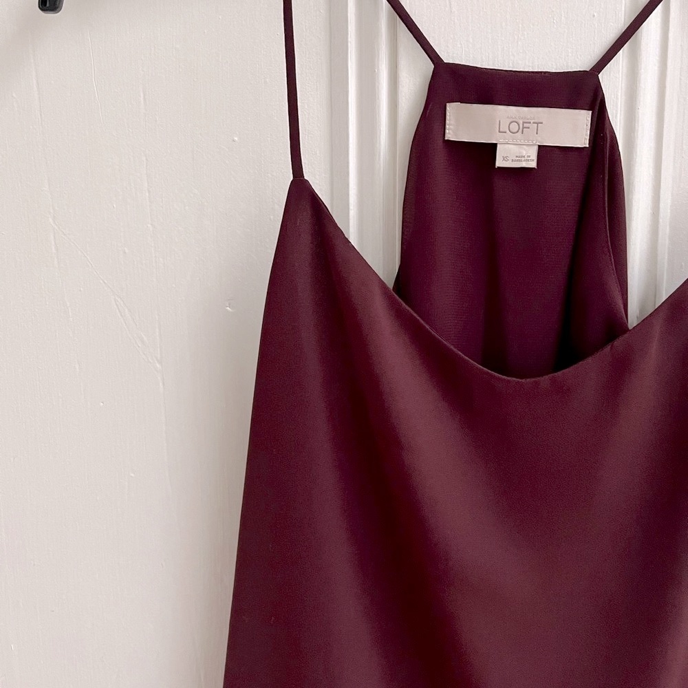 LOFT Plum Spaghetti Strap Tank Top - Picture 2 of 3